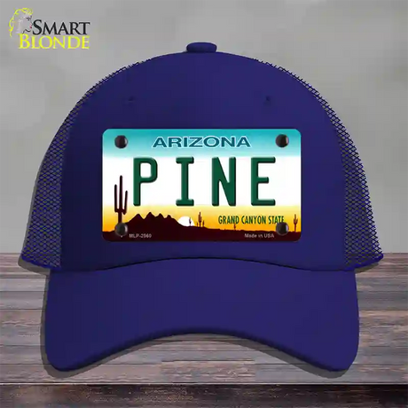 Pine Arizona Novelty License Plate Hat Mesh / Royal Blue