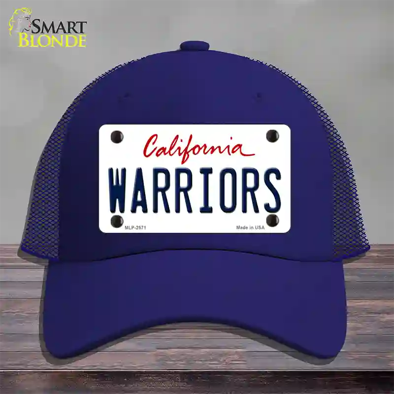 Warriors California State Novelty License Plate Hat Mesh / Royal Blue