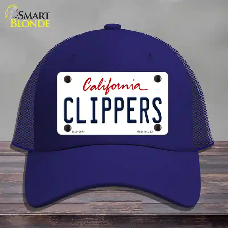 Clippers California State Novelty License Plate Hat Mesh / Royal Blue