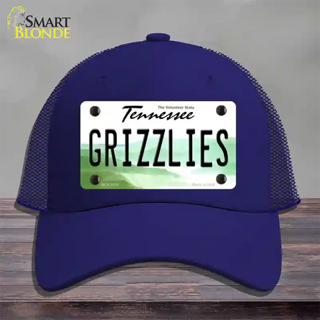 Grizzlies Tennessee State Novelty License Plate Hat Mesh / Royal Blue