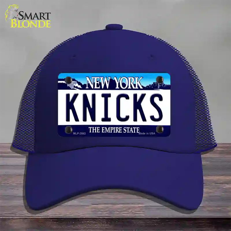 Knicks New York State Novelty License Plate Hat Mesh / Royal Blue