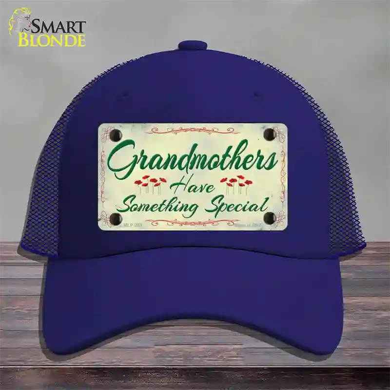 Grandmothers Something Special Novelty License Plate Hat Mesh / Royal Blue