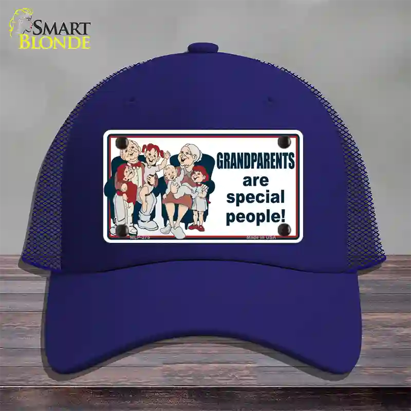 Grandparents Are Special People Novelty License Plate Hat Mesh / Royal Blue