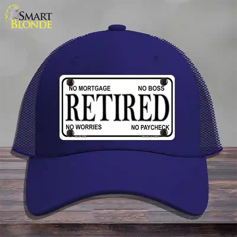 Retired Novelty License Plate Hat Mesh / Royal Blue