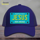 Jesus New Mexico Teal Novelty License Plate Hat Mesh / Royal Blue