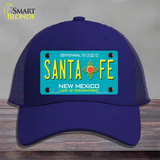 Santa Fe New Mexico Teal Novelty License Plate Hat Mesh / Royal Blue