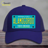 Alamogordo New Mexico Teal Novelty License Plate Hat Mesh / Royal Blue