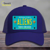 Aliens New Mexico Teal Novelty License Plate Hat Mesh / Royal Blue