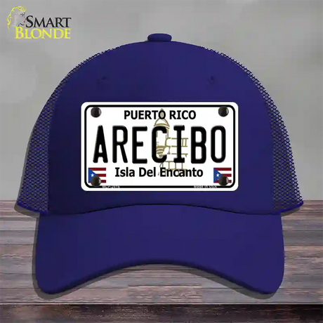 Arecibo Puerto Rico Novelty License Plate Hat Mesh / Royal Blue