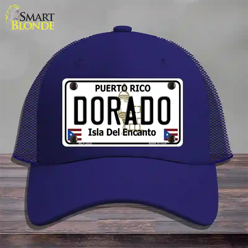 Dorado Novelty License Plate Hat Mesh / Royal Blue