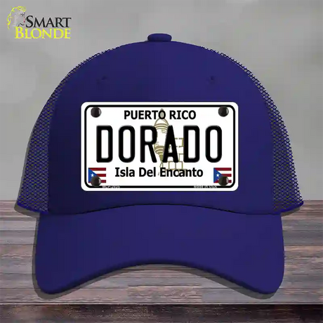 Dorado Novelty License Plate Hat Mesh / Royal Blue