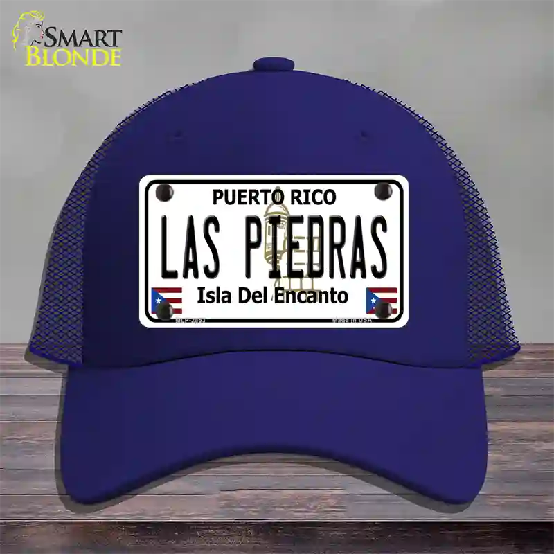 Las Piedras Puerto Rico Novelty License Plate Hat Mesh / Royal Blue