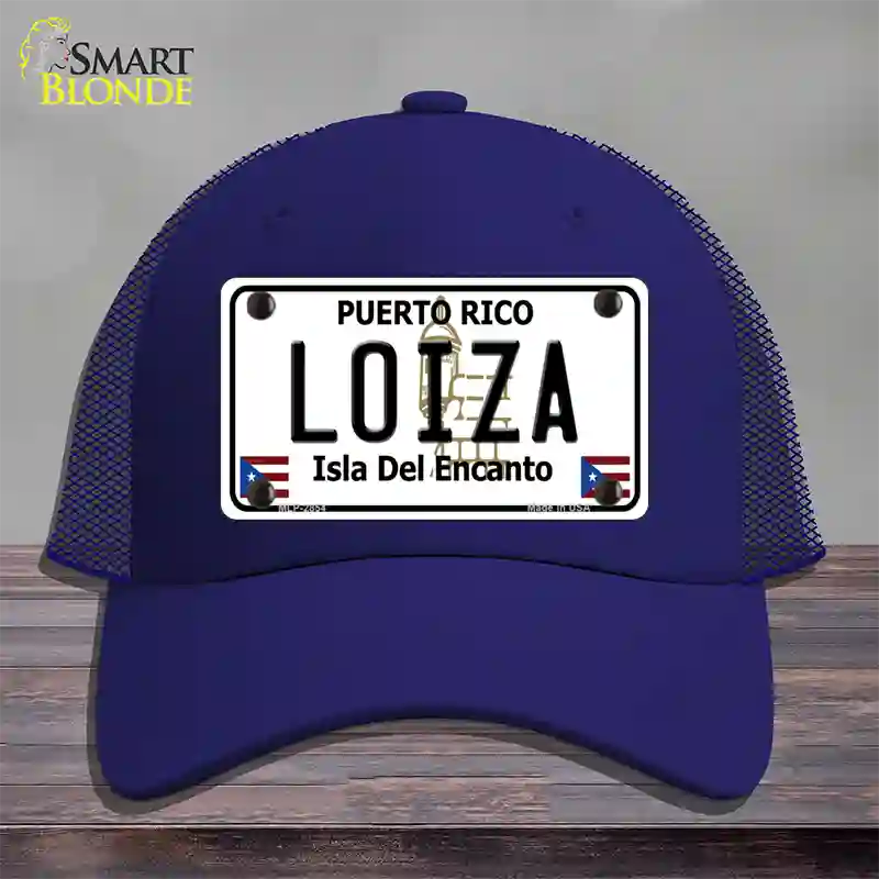 Loiza Puerto Rico Novelty License Plate Hat Mesh / Royal Blue