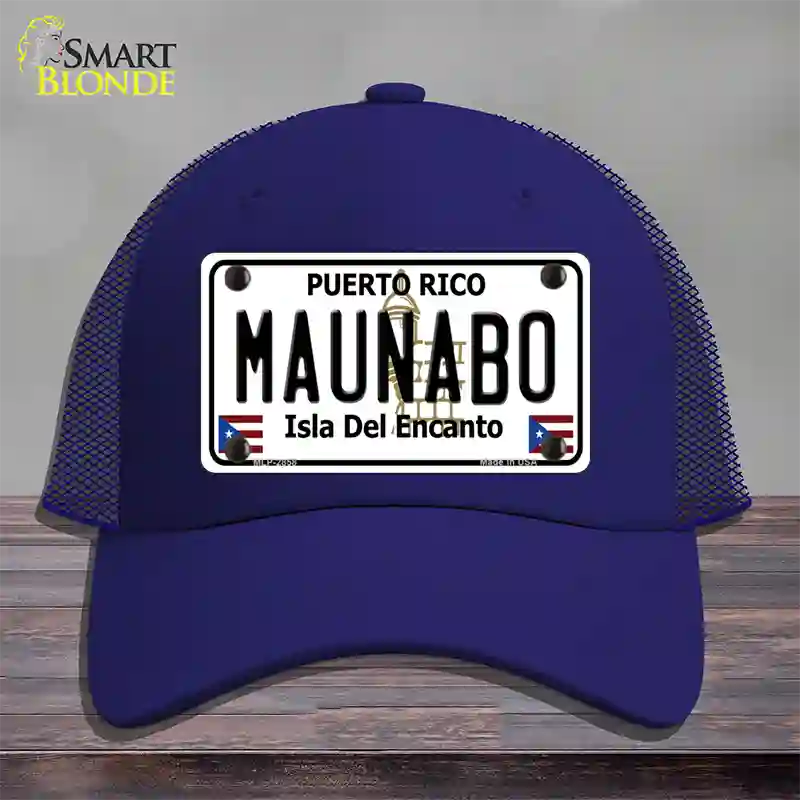 Maunabo Puerto Rico Novelty License Plate Hat Mesh / Royal Blue