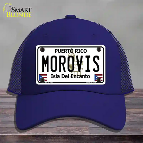 Morovis Puerto Rico Novelty License Plate Hat Mesh / Royal Blue