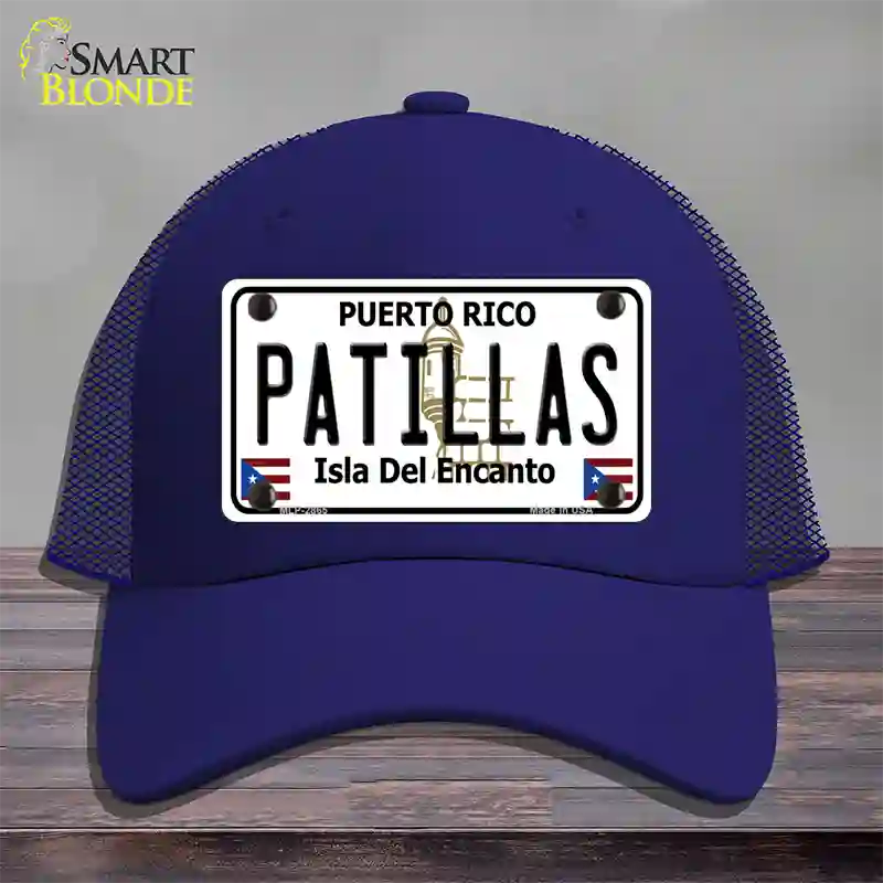 Patillas Puerto Rico Novelty License Plate Hat Mesh / Royal Blue