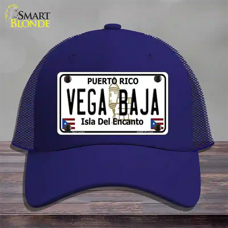 Vega Baja Puerto Rico Novelty License Plate Hat Mesh / Royal Blue