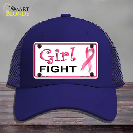 Girl Fight Novelty License Plate Hat Sign Mesh / Royal Blue