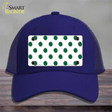 Green White Polka Dot Novelty License Plate Hat Mesh / Royal Blue