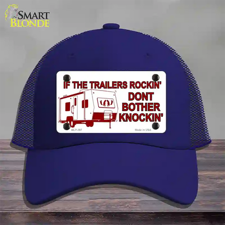 If Trailers Rockin Novelty License Plate Hat Mesh / Royal Blue