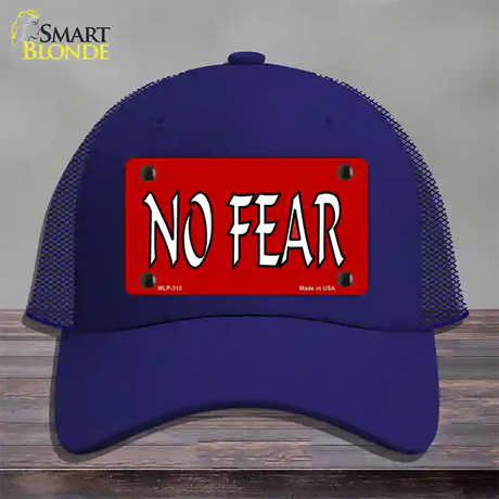 No Fear Novelty License Plate Hat Mesh / Royal Blue