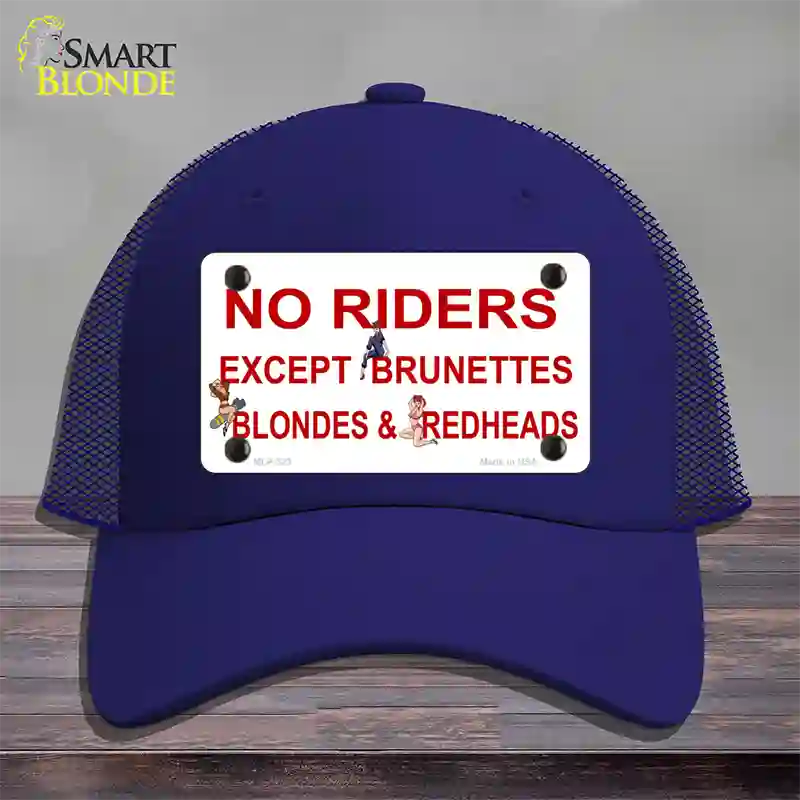 No Riders Except Novelty License Plate Hat Mesh / Royal Blue