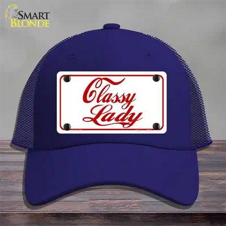 Classy Lady Novelty License Plate Hat Mesh / Royal Blue