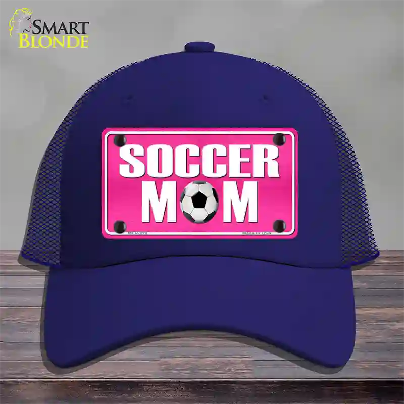 Soccer Mom Novelty License Plate Hat Mesh / Royal Blue