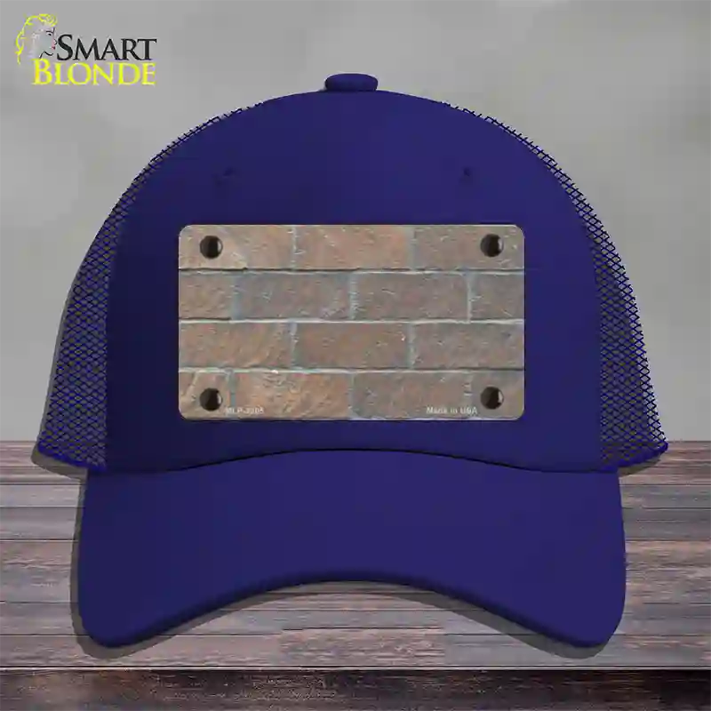 Brick Wall Novelty License Plate Hat Mesh / Royal Blue