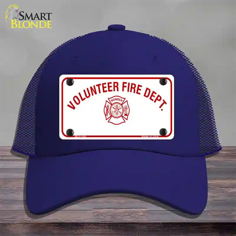 Volunteer Fire Department Novelty License Plate Hat Mesh / Royal Blue