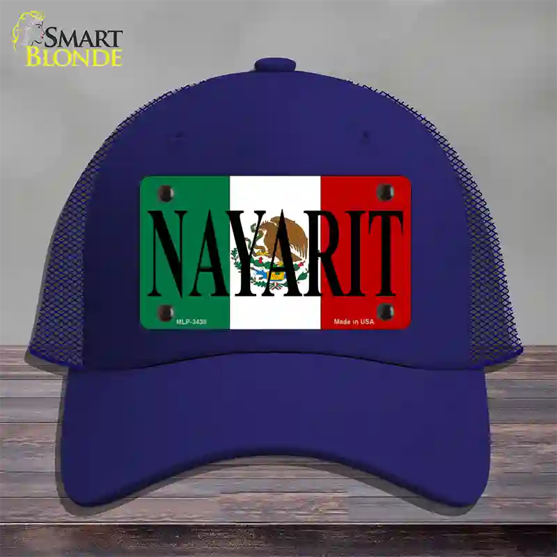 Nayarit Novelty License Plate Hat Mesh / Royal Blue