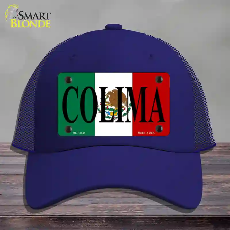 Colima Novelty License Plate Hat Mesh / Royal Blue