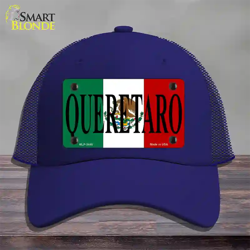 Queretaro Mexico Flag Novelty License Plate Hat Mesh / Royal Blue