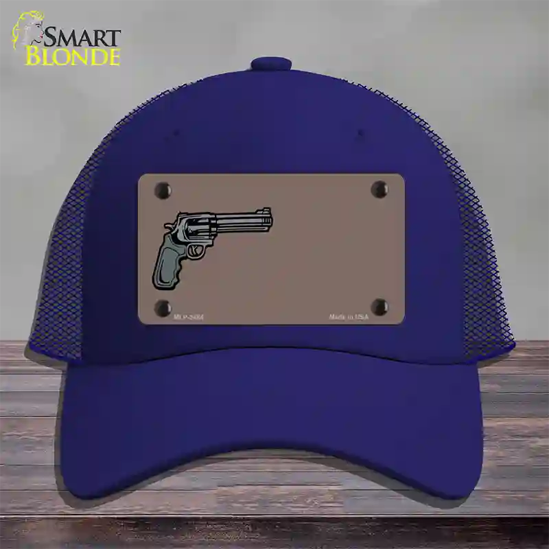 Gun Offset Customizable Novelty License Plate Hat Mesh / Royal Blue