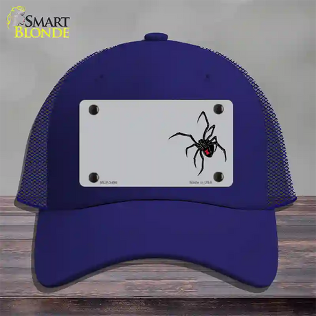 Black Widow Offset Novelty License Plate Hat Mesh / Royal Blue