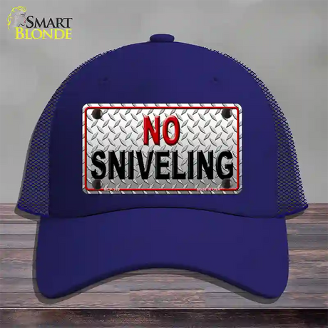 No Sniveling Novelty License Plate Hat Mesh / Royal Blue