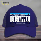 Big Apple New York Novelty License Plate Hat Mesh / Royal Blue