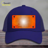 Orange White Fade Scratched Novelty License Plate Hat Mesh / Royal Blue