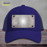 Gray White Fade Scratched Novelty License Plate Hat Mesh / Royal Blue