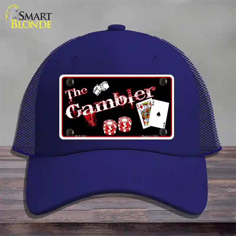 Gambler Novelty License Plate Hat Mesh / Royal Blue