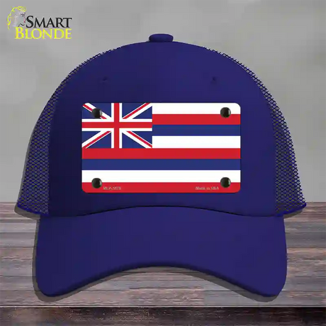 Hawaii Flag State Flag Novelty License Plate Hat Mesh / Royal Blue