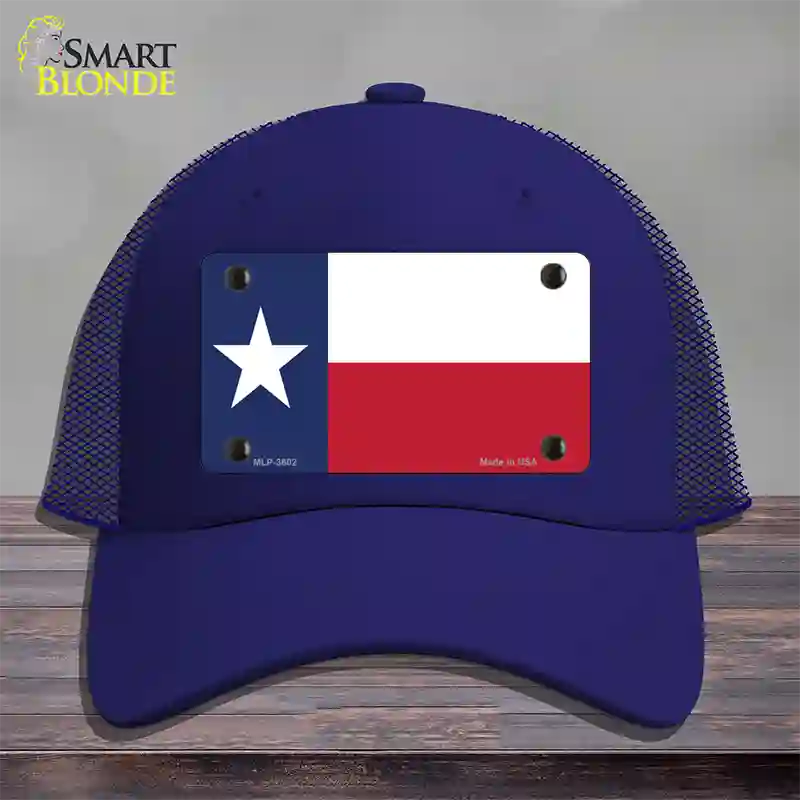 Texas State Flag Novelty License Plate Hat Mesh / Royal Blue