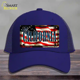 California USA Novelty License Plate Hat Mesh / Royal Blue