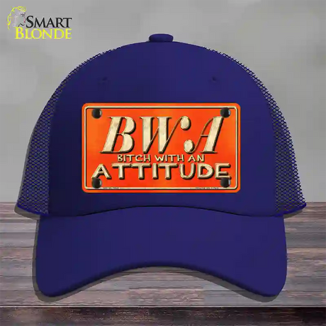 B.W.A. Novelty License Plate Hat Mesh / Royal Blue