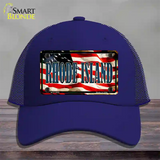 Rhode Island USA Novelty License Plate Hat Mesh / Royal Blue
