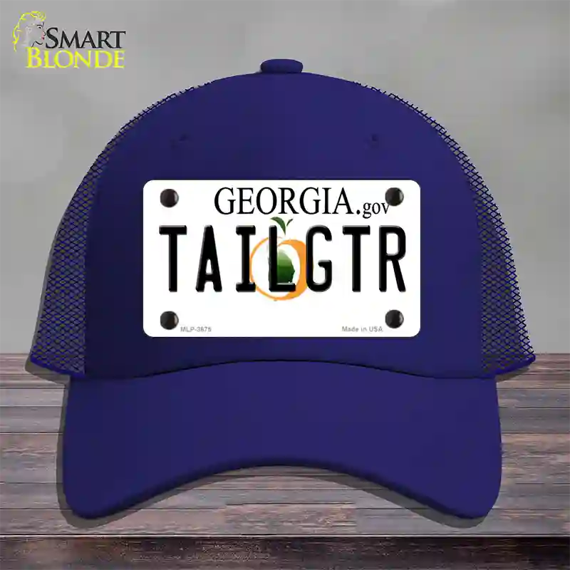 Tailgtr Georgia Novelty License Plate Hat Mesh / Royal Blue