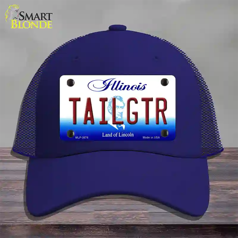 Tailgtr Illinois Novelty License Plate Hat Mesh / Royal Blue