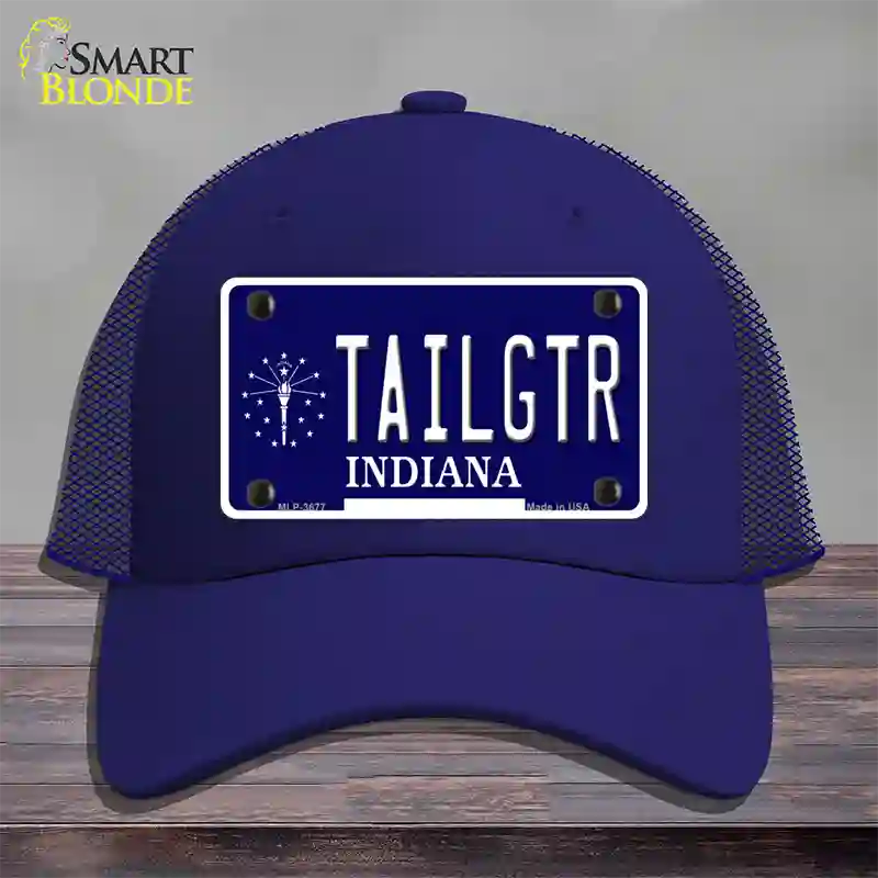 Tailgtr Indiana Novelty License Plate Hat Mesh / Royal Blue