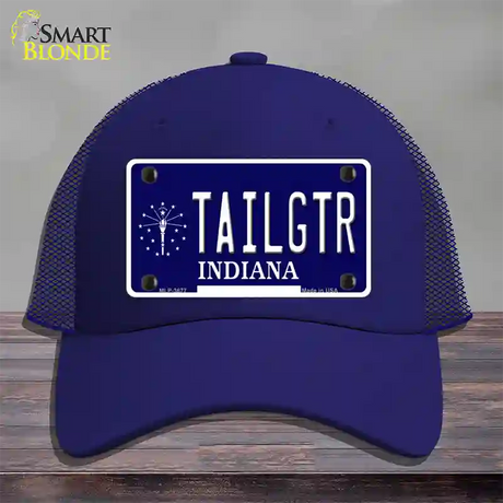 Tailgtr Indiana Novelty License Plate Hat Mesh / Royal Blue