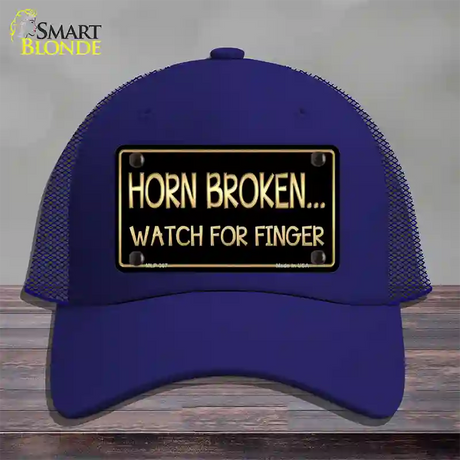 Horn Broken Watch For Finger Novelty License Plate Hat Mesh / Royal Blue